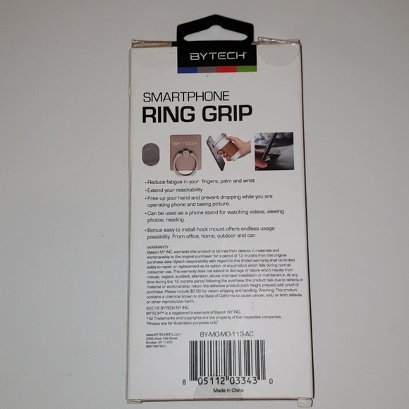 Bytech Smartphone 360° Rotation Ring Grip Gold - Picture 2 of 5